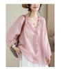 DIMANAF 2026 Summer Women Plus Size New Blouse Shirt Cotton Lace Embroidery Casual Loose Fashion Lady Tops Tees Batwing Sleeves