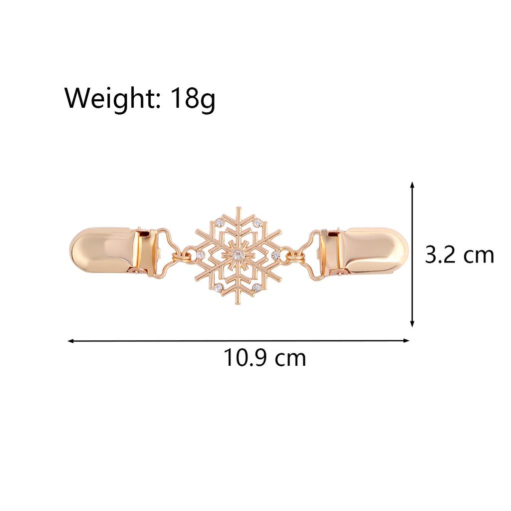 Rhinestone Snowflake Brooch Pins for Women Sweater Clip Vintage Hollow Out Shawl Cardigan Clasp Waist Fixing Button Accessory