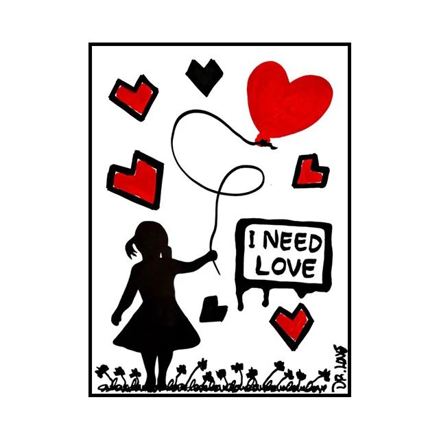 

Бэнкси Граффити Романтическое Украшение Фреска Граффити Постер Холст Живопись и Принты для Настенного Искусства Гостиной для Современного Домашнего Декора 8X12inch 20x30cm