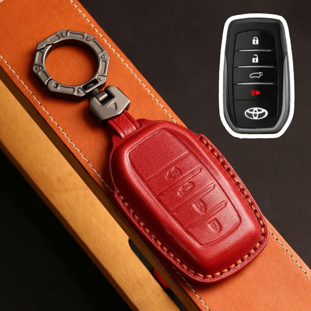 Echtes Leder Autoschlüsselhülle für Toyota Sienna Alphard Granvia Corolla Avalon Highlander Prado