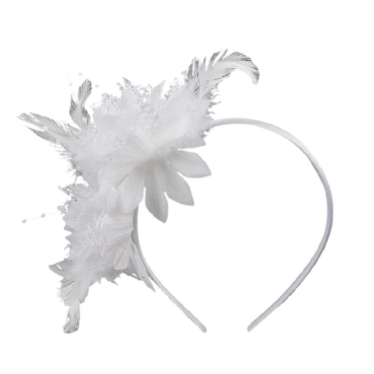 Sparkling Feathered Hairhoop Hair Ornament For Carnivals Celebration Soft Elastic Band Bright Color Hairband for Event