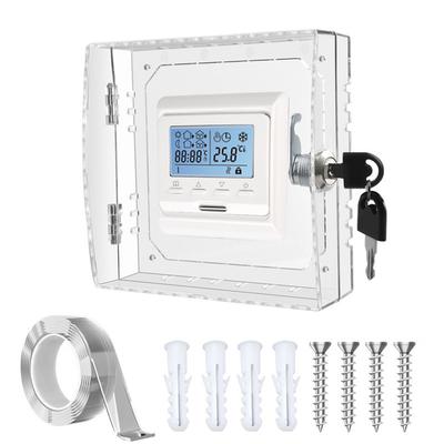 Acryl Thermostat Lockbox Mit Schlüssel Transparent Groß Thermostat Schutzhülle Thermostat Wächter Abschließbar AC Lockbox Abdeckung