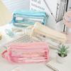 Pvc Transparent Large Capacity Pencil Bag Ins Style School Case Stationery Holder Waterproof Portable Storage Pen Case
