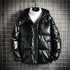 Winter Reflective Bright Cotton Padded Jacket Men's Thickened Warm Down Hooded Cotton Padded Jacket