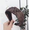 New Vintage Hairband Women Shining Stamping Cloth Wide Side Center Knot Headband Adult Classic Hair Accessories