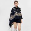 New imitation cashmere scarf for women, suitable for all seasons, fashionable and warm, showing temperament, fringed scarf, cashew shawl