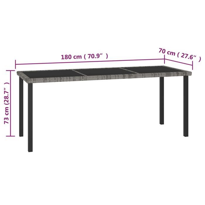 Ensemble de Salle à Manger de Jardin - VIDAXL - 7 pcs - Résine Tressée - Acier - Coussins Amovibles