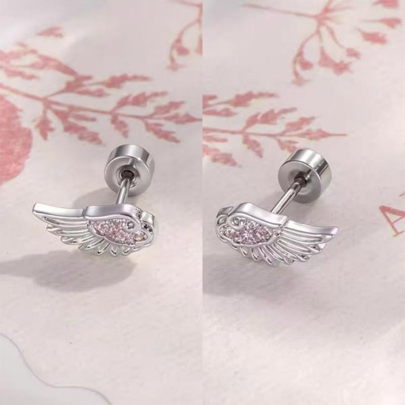 Alloy Wing Ear Studs Portable Comfortable for Sensitive Ears Fashion Jewelry Pieces