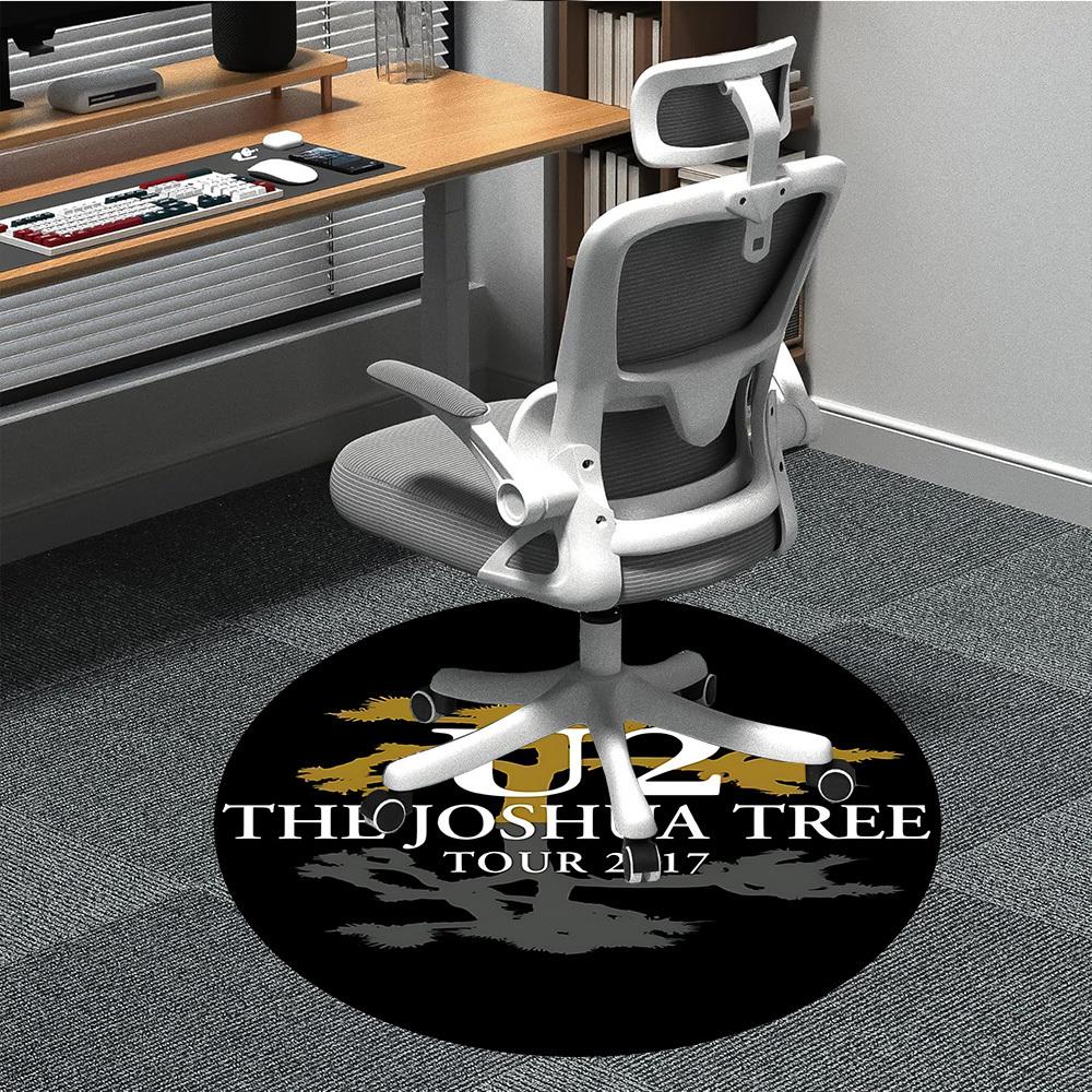 

1pc U2 Band Chair Carpet for Office, Indoor Non Slip Washable Polyester Fiber Carpet, Mat For Office, Machine Washable 80cm