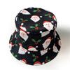 European and American New Santa Printed Bucket Hat Versatile Sunshade Washbasin Hat Women's Christmas Hat