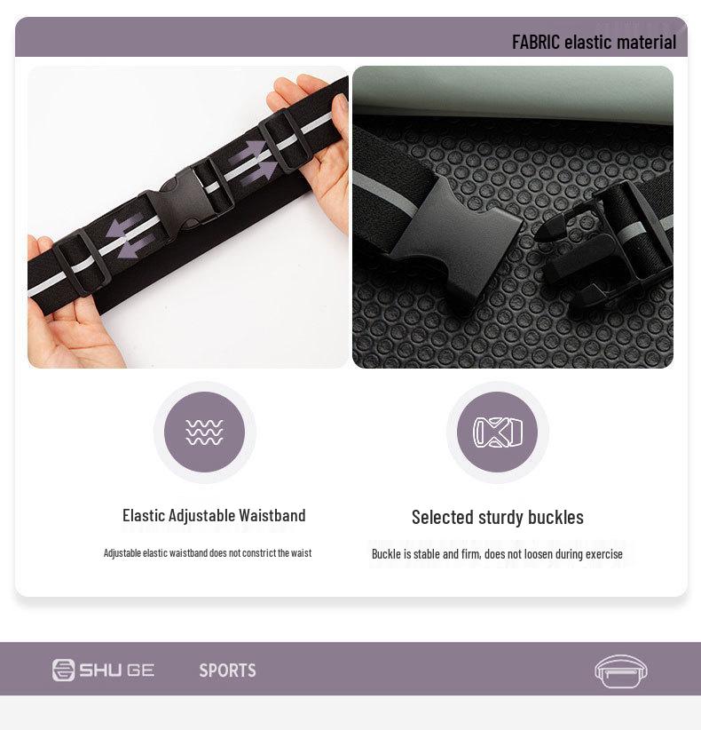 High-End Waterproof Lightweight Running Waist Bag - Elastic, Invisible Design for Fitness and Phone Storage