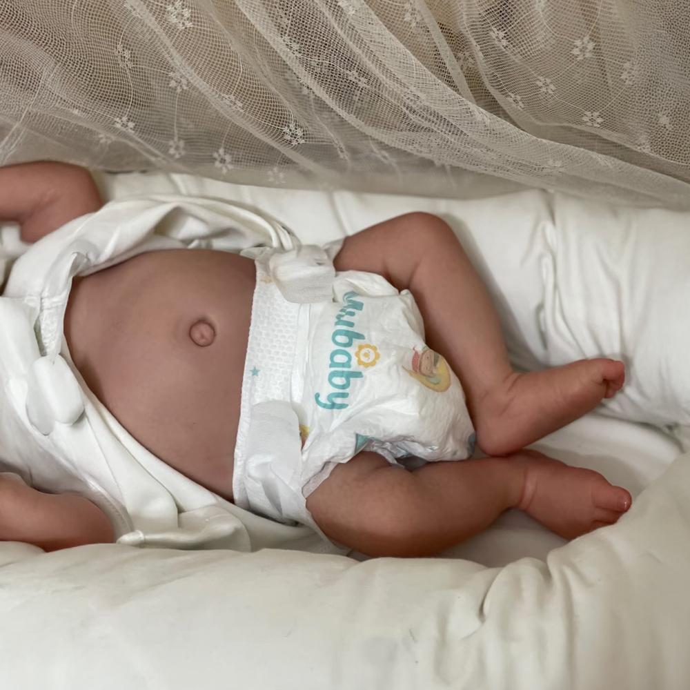 19 Inch Sleeping Reborn Baby Dolls Real Like Silicone Full Body Washable Simulation Doll Pascale Poseable Limbs Newborn Dolls for Kids Christmas Gifts