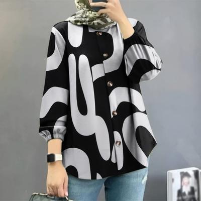 Plus Size Women's New Fashion Floral Shirt