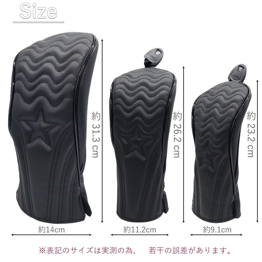 Premium PU Leather Golf Headcover for Fairway and Single Wave with Conversion Tack Pattern for Utility Drivers, Woods, Woods, Utilities, UTs,