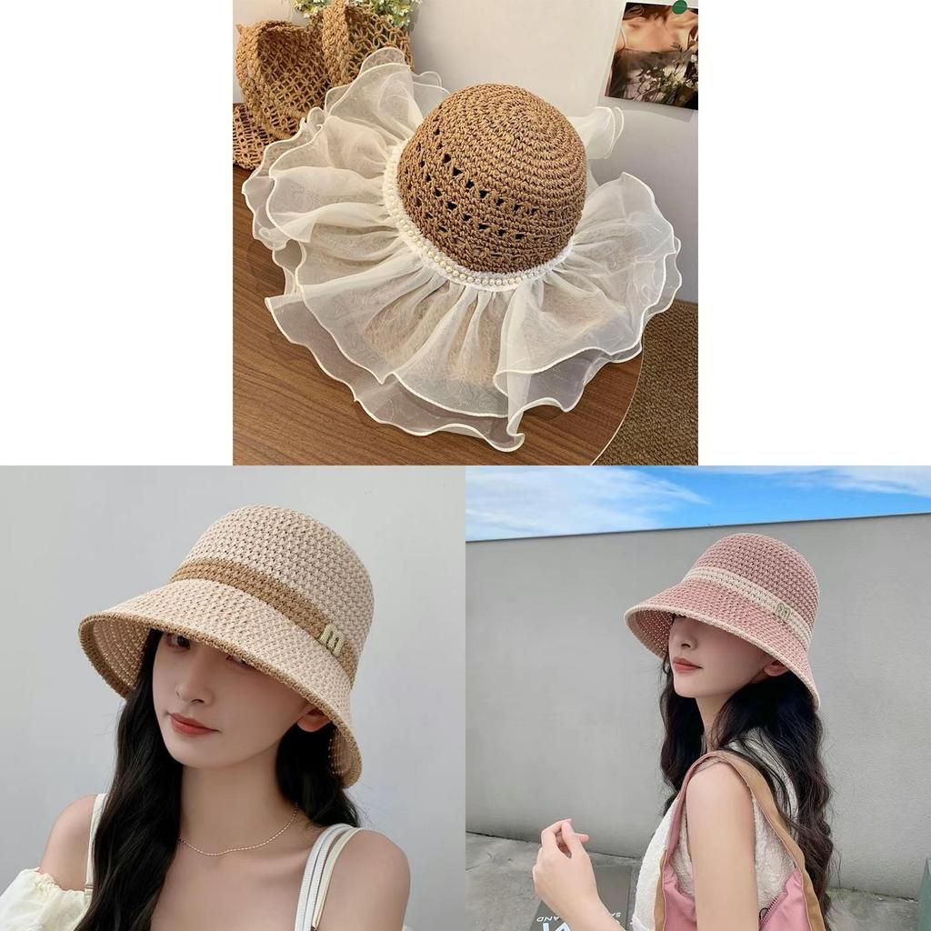 Sun Protection Sunhat For Women Foldable Korean Style Breathable Wide Brim Summer Hat