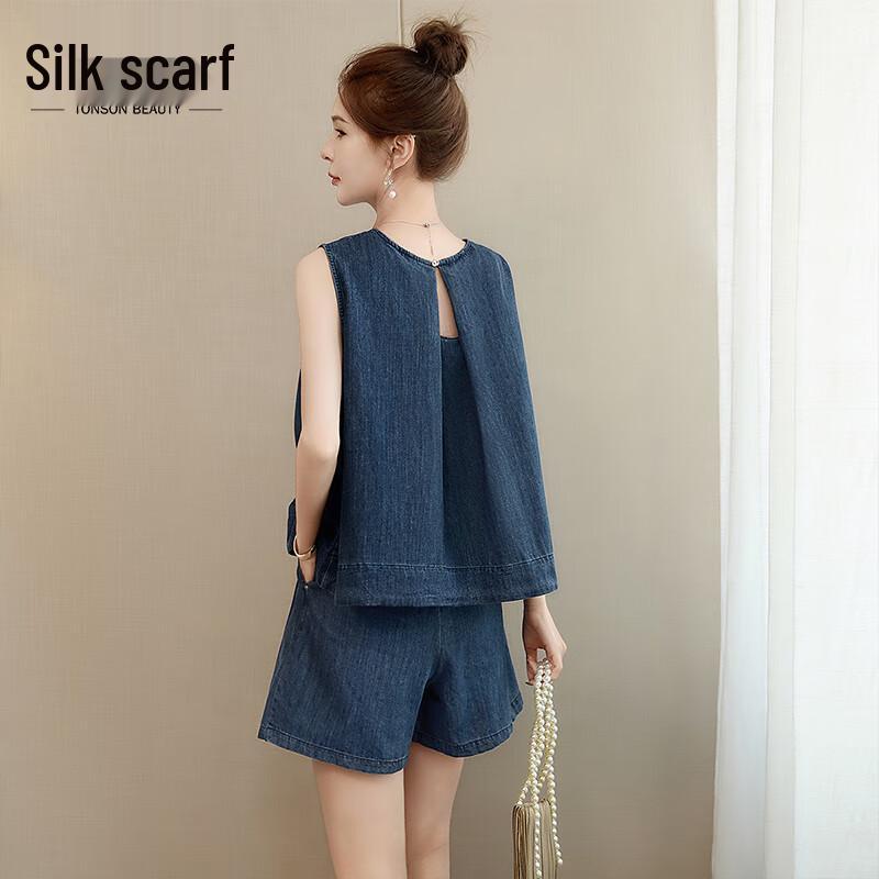 

Women s 2026 Summer Loose Cotton Top & Shorts Set M