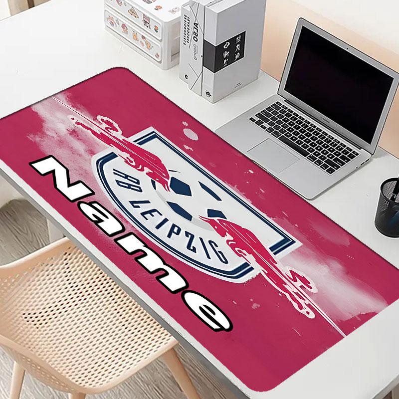 Custom Name Personalized RB Leipzig Pattern Mousepad, Laptop PC Desk Mat, Decorative Desk Mat for Home Keyboard Pad Gift