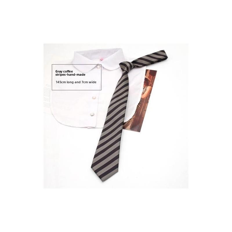 Traditional Polyester Kids Tie With Striped Pattern For School Uniforms