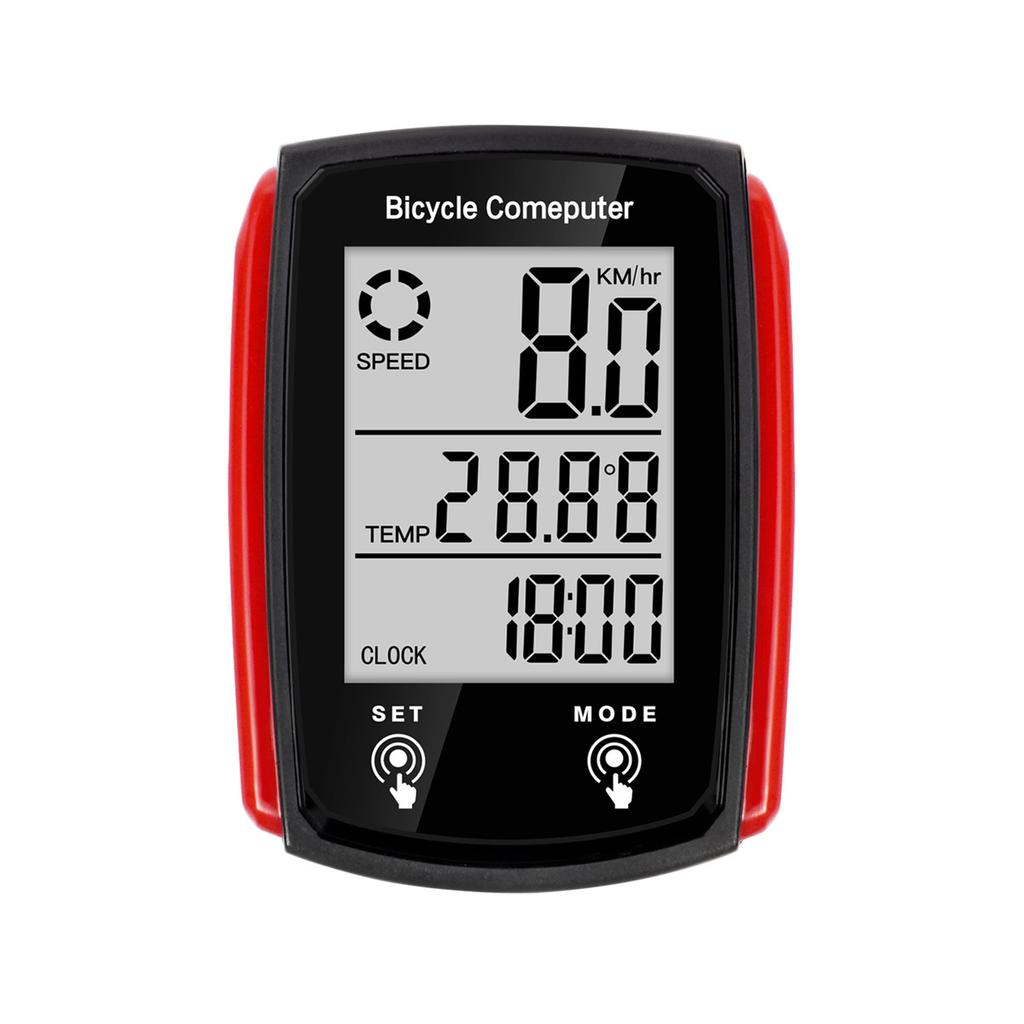 Fahrrad LCD Computer Kabelgebunden Fahrrad Geschwindigkeit Kilometerzähler Englisch Wasserdicht Fahrradzubehör Hintergrundbeleuchtet Für Tag/Nacht Radfahren