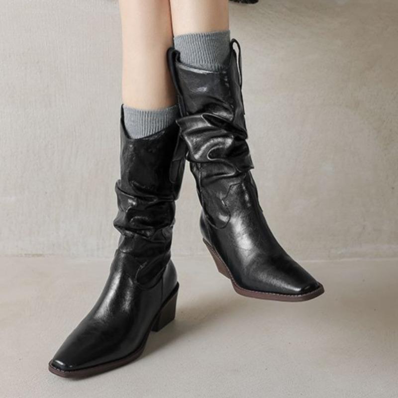 Fashion Mid Heels Women Pointed Toe Short Boots Fashion Elegant Cozy Shoes Designer Winter New Ankle Boots 2025 Dress Pumps Zapatillas