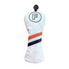 Waterproof Golf Headcovers for Utility and Fairway Woods 440cc Single Solid Dark 1 (460cc, Drivers), Set, (Orange Line) (White, FW)