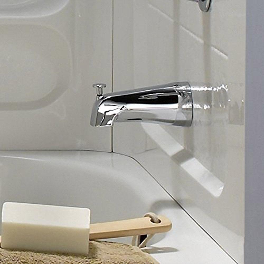 Durable 4 Inch Bathroom Tub Spout Slip-on Silver Bathtub Faucet Inside Thread Metal Shower Diverter Bathroom