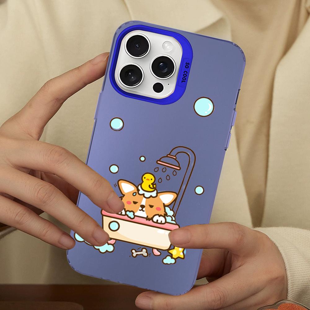 Funny Cute Dog Corgi Phone Case For IPhone 16 15 14 13 12 11 Pro Max X XR XSMAX 8 7 Plus Matte Shockproof Back Cover