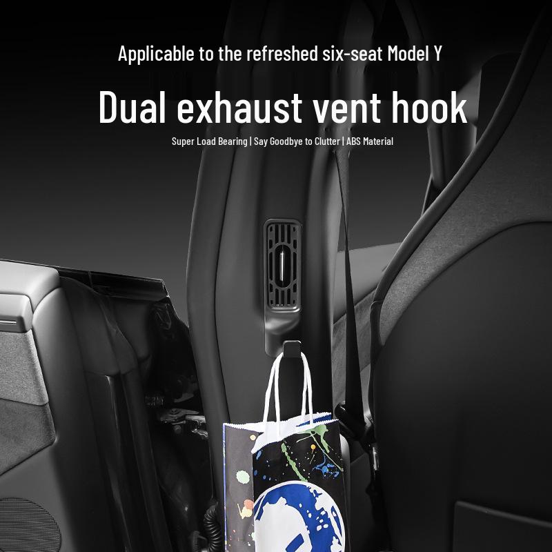 Tesla Air Vent and Rear Seat Hooks with Protective Covers, Model YL.