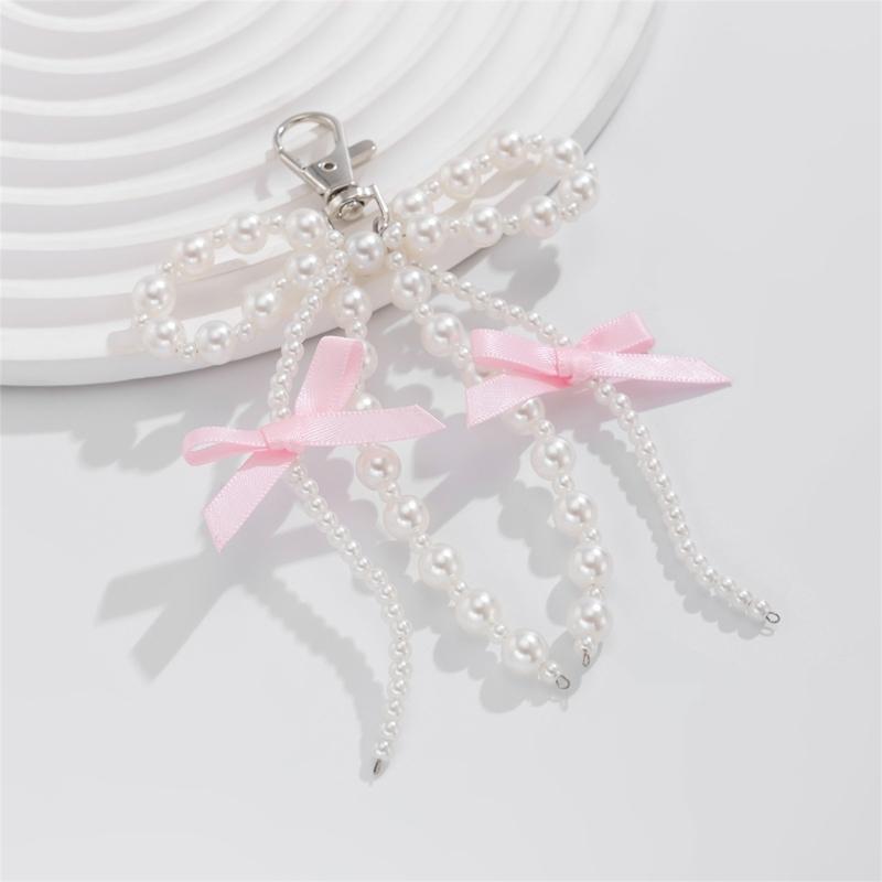 Lovely Strawberry Bowknot Phone Strap Charm Pendant with Star Accents Sturdy Handbag Adornment Craft Supplies for Girls
