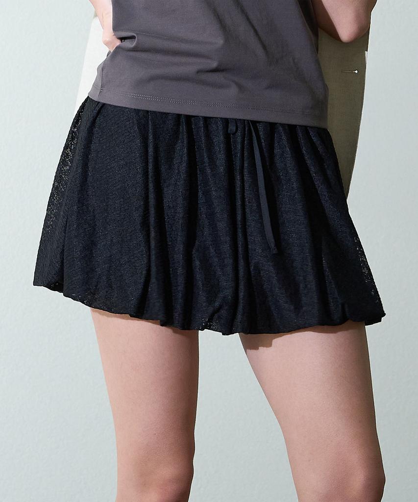 Hauseuobeupondeu Fog Flower Balloon Skirt_Black