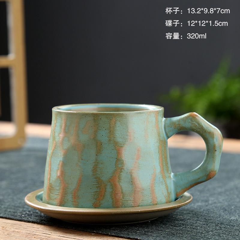 Japanese Ceramic Coffee Mug and Saucers Set Vintage Breakfast Oat Mug Creative Afternoon Camellia Flower Tea Cup Home Water Cup