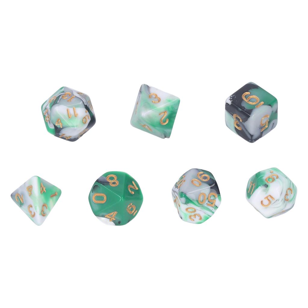 7pcs Acrylic Role Playing Game Dice Men Women Portable Exquisite Polyhedral Dice Set for Bar Holiday Party