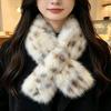 Crossover Pull Through Scarf Leopard Print Winter Neck Warmer New Plush Neck Scarf  Daily Outfits
