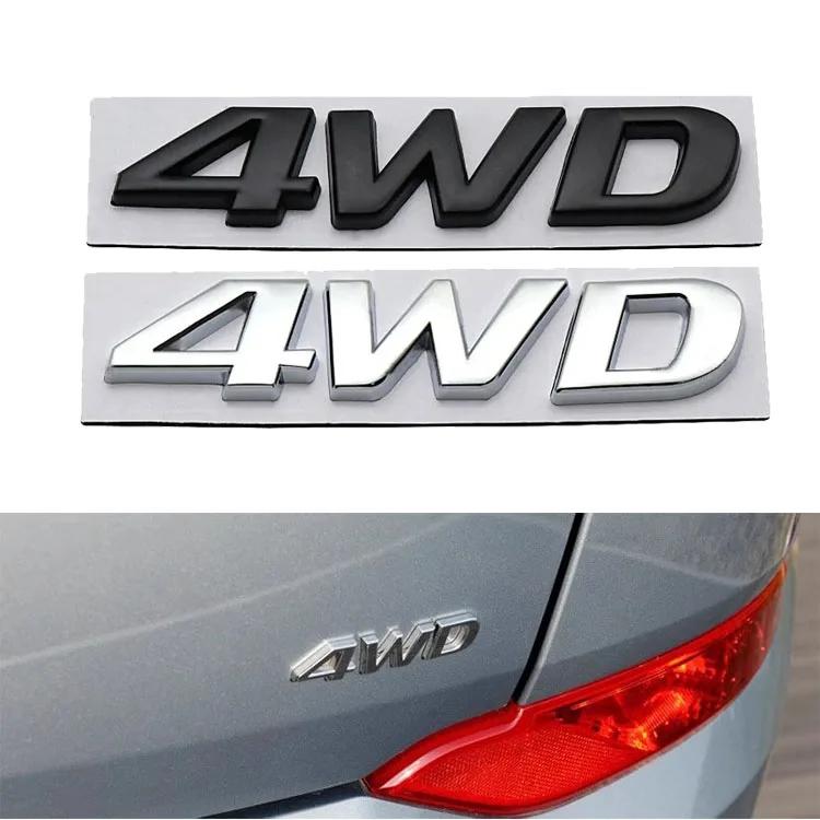 3D Metal 4WD Car Body Emblem Rear Trunk Sticker Badge for Tucson Lafesta Accent H1 Trajet Sonata Getz Elantra Kona IX30 IX45