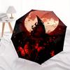 1pc Moonlit Butterflies Automatic Open/Close, Foldable Compact Umbrella with 8-Rib Shaft, Perfect Gift For Men And Women, Casual Style, Vibr