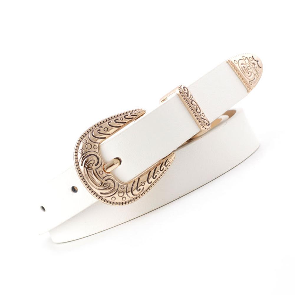 Women Retro Style Casual All Match Thin Metal Buckle Waist Belt