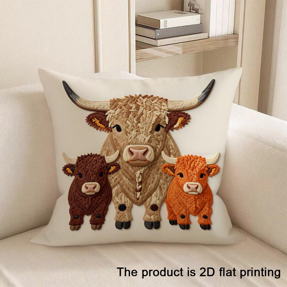 1Pc Adorable 2D Flat Printed Pet And Animal Patterned Pillowcases Sofa Cushion Cover Home Bedroom Room Decoration