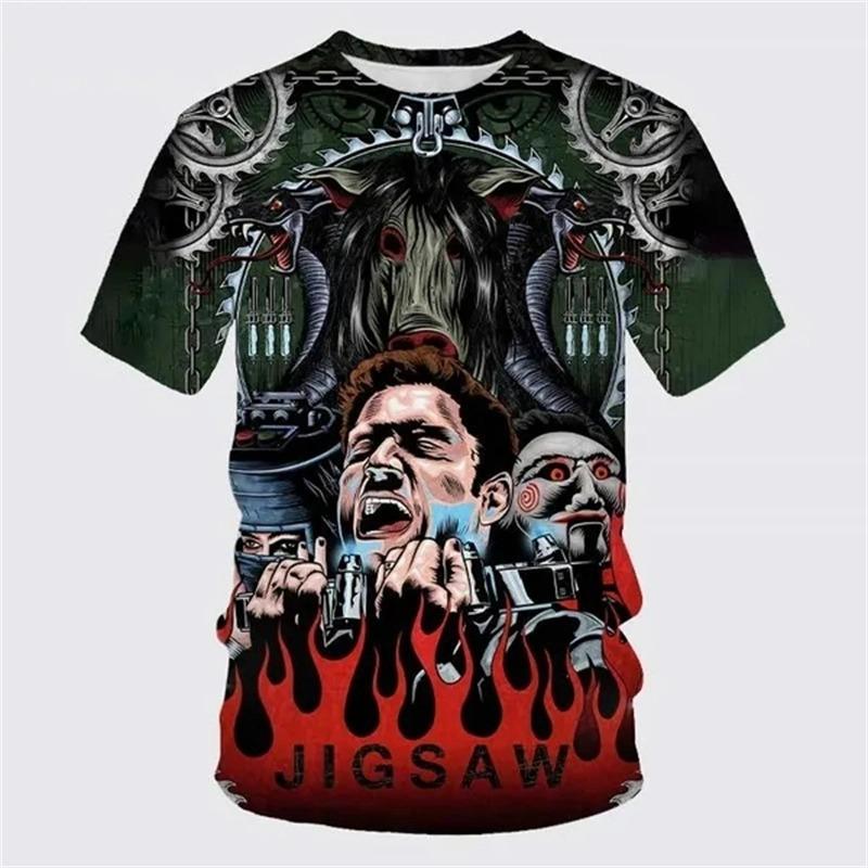 Fashion Billy The Billy Is A Puppet - Saw 3D Printed Women's Men's T-Shirt Horror Pattern Anime T-shirt Top