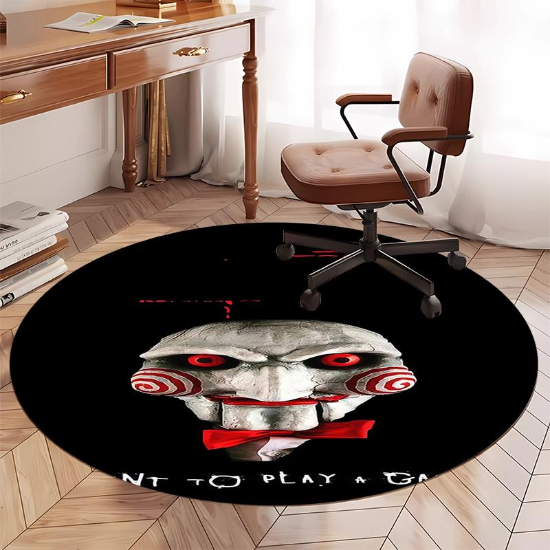 Halloween horror Printed Round Rug Carpet Chair Rug Area Rug Entryway Doormats,for Office Chair Living Room Bedroom Kitchen Room.