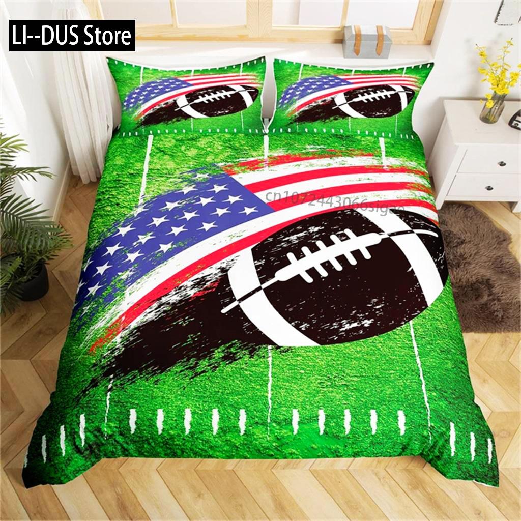Comforter Boys Or Girl 3D Football Comforter Ball Sport Theme Bedding Set Single Twin For Kids Teens Gift Bedroom