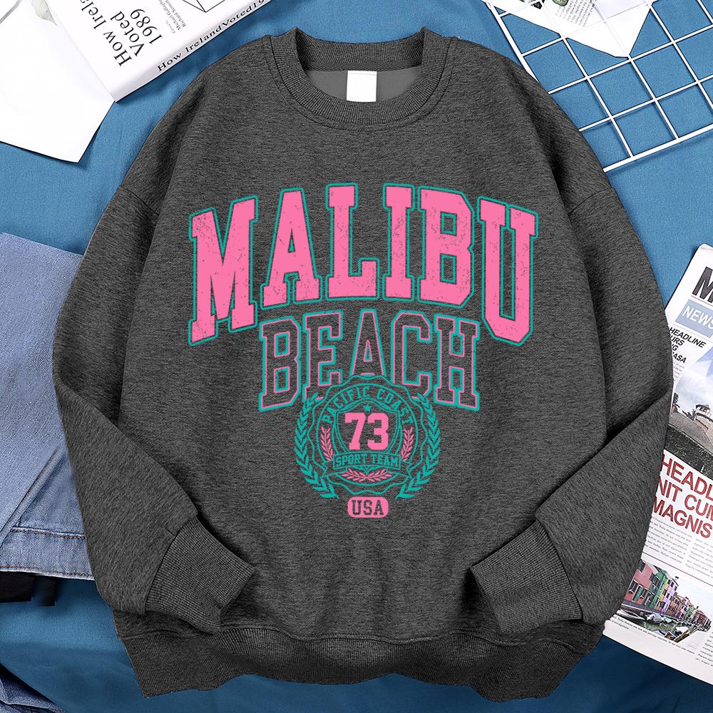 Malibu Beach Usa 73 Hoodie Men Women Loose Sweatshirt Creativity O-Neck Hoodies Street Fashion Oversize Hoody Couple Sportswear