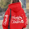 Men's Plus Size Hoodie - Christmas Classic Style"Merry Christmas" Letter Print - Soft and Casual Long-Sleeved Pocket Hoodie