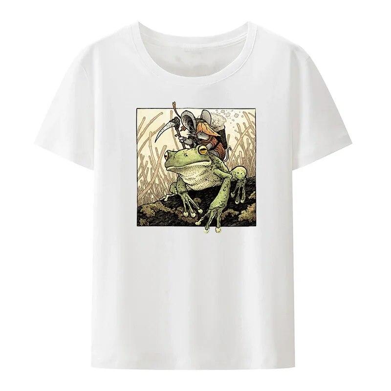 Xxx Humor Pair Slim Lovely Little Frog Cotton T-shirts Unisex Roupas Hipster Breathable Popular Character Blouse Camisetas Mujer