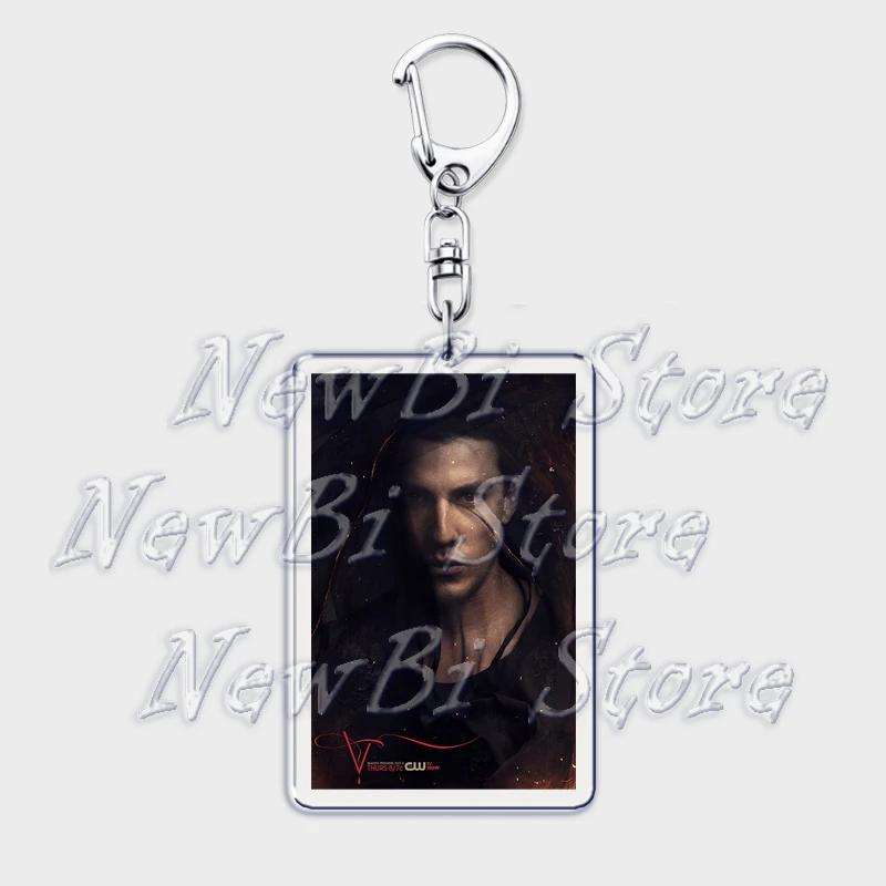 TVD The Vampire Diaries Keychain for Accessories Bag Damon Stefan Salvatore Elena Gilbert Key Chain Keyring Jewelry Fans Gifts