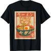 Katze Ramen Lustiges Japanisches Vintage Grafik T-Shirt Kawaii Anime Unisex-Erwachsene T-Shirt Schwarz Klein