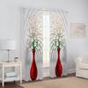 Delicate Vases Floral Curtain Living Room Bedroom Transparent Tulle Chiffon Voile Kitchen Window Curtains Sheer Made Of Polyester Sitting Decor
