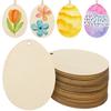 20Pcs Easter Wooden Egg Shape Pendants Smooth Surface DIY Hanging Decor Holiday Party Adornments Home Festival Garden Decoration