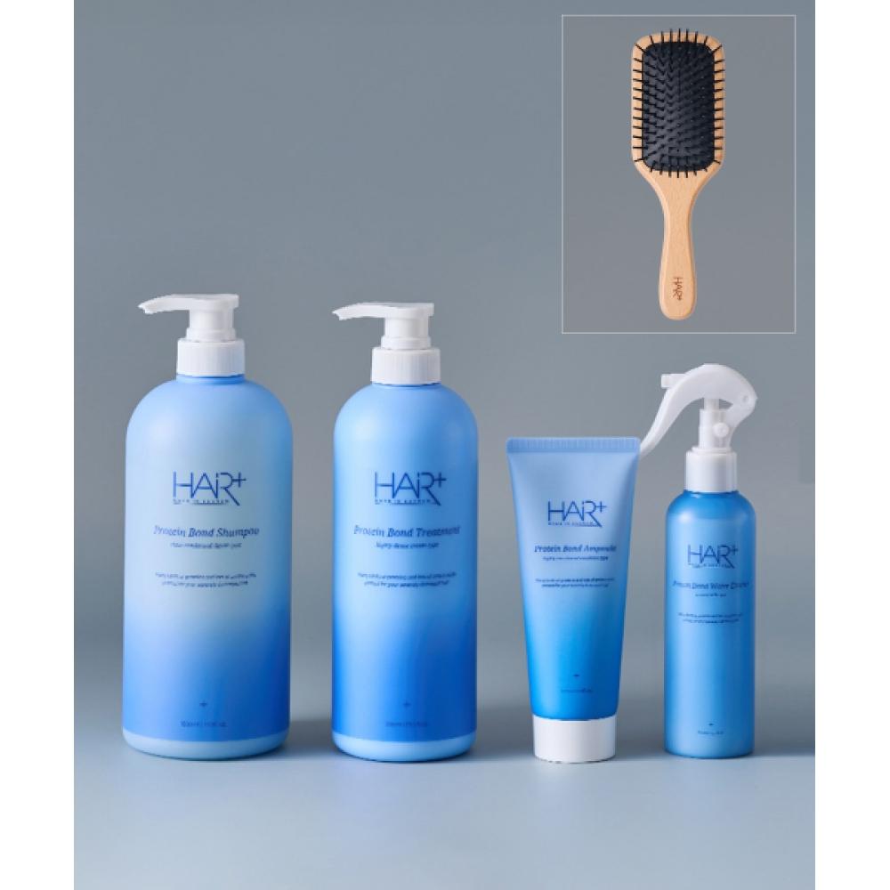 Hairplus Protein Bond Extremely Damaged Hair Full Care Set  Shampoo+treatment+ampoule+water Essence+brush none