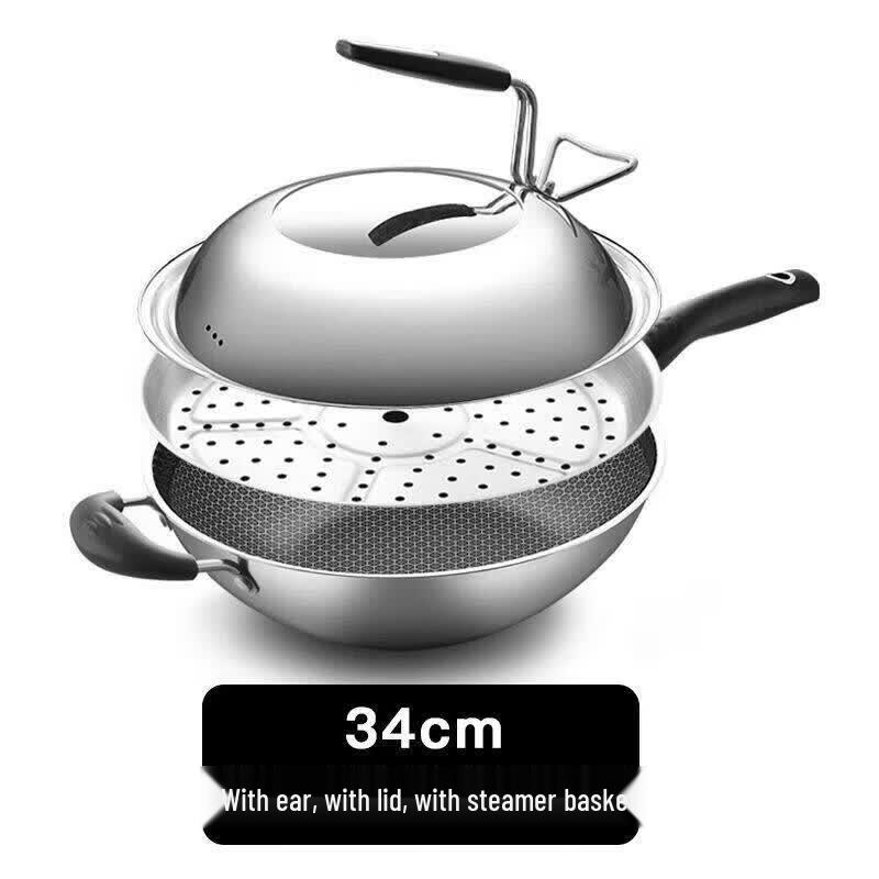 Qiwei 304 Stainless Steel Non-Stick Wok