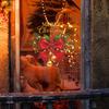 Christmas Painted Bow Bell Chime Decorative Window Decoration for Outdoor Balcony Glass Window Stickers